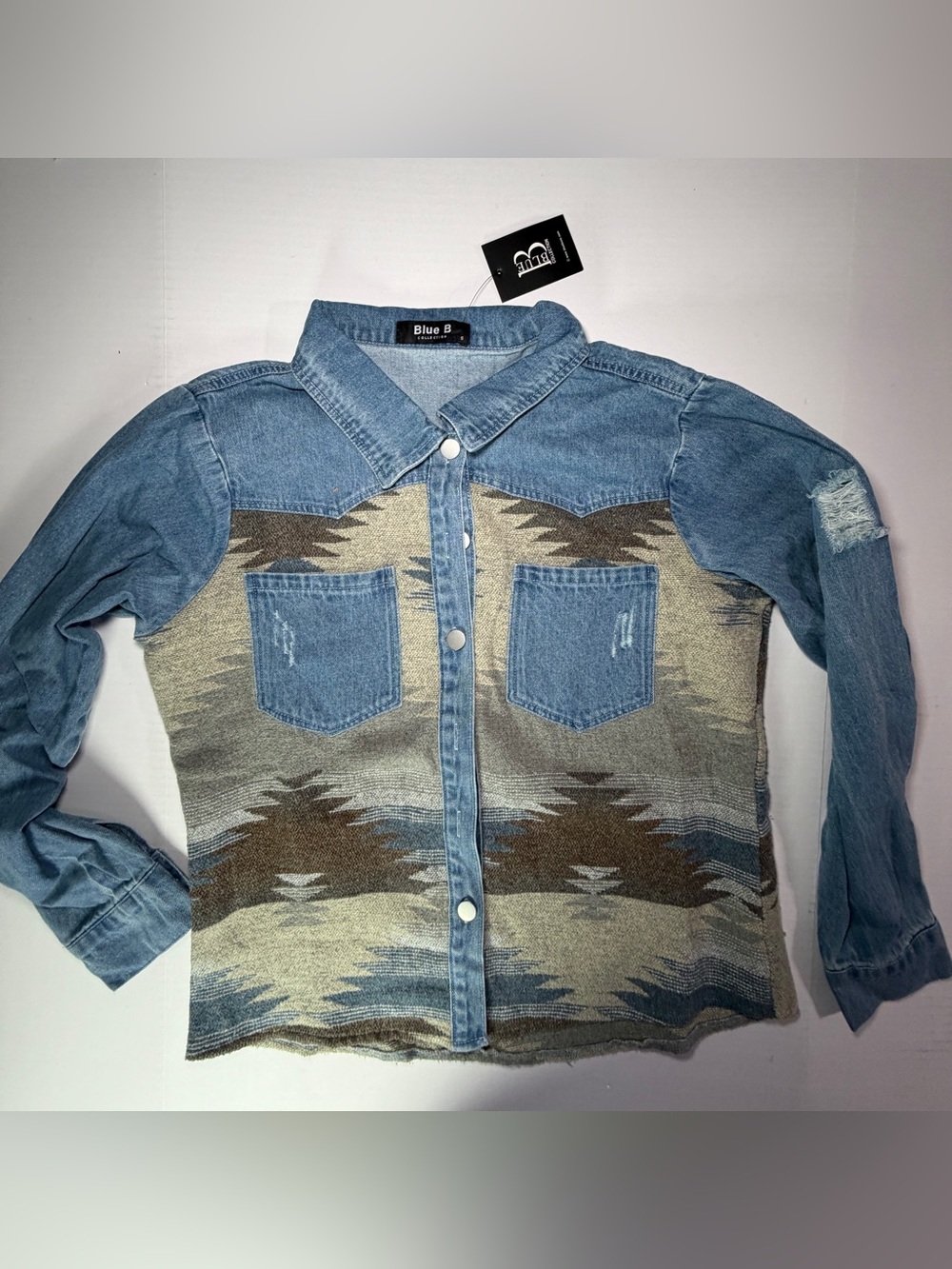 Blue B Collection Light Wash Denim Jacket - Blue